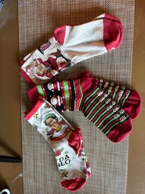 Christmas Holiday Socks Trio - Red, Green & Black